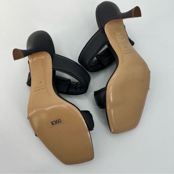 New GIA Borghini Pernille Teisbaek Black Perni Leather 2 Straps Slide Heel 10 - Picture 8 of 13